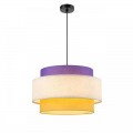 8281/4 MODERNI черный/фиолетовый/бежевый/желтый, металл/текстиль Светильник подвесной E14 4*40W 220V PALERMO
