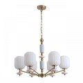 8334/6 MODERNI бронза/белый, металл/керамика/стекло Люстра E27 6*40W 220V ALEGRA