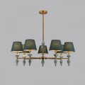 8275/7 CLASSI латунь/зеленый, металл/керамика/ткань Люстра Е14 7*40W 220V VERMONT