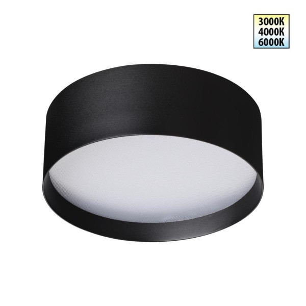 359599 OVER NT25 000 черный Светильник накладной светодиодный с переключ. цв. температуры IP20 LED 24W 220-240V 3000К\4000К\6000К ORBIS