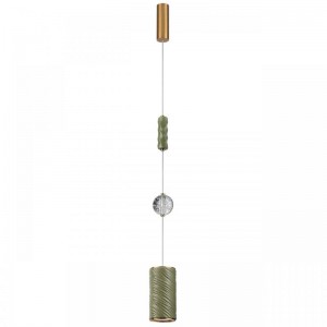 5450/18LA L-VISION ODL_EX26 зеленый/античная бронза/металл/керамика/хрусталь/акрил Подвес LED x 18W 2000К/3000K/4000K/переключ. RIVERA