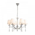 8316/6 CLASSI LN26 хром/белый, металл/хрусталь/текстиль Люстра E14 6*40W 220V MAGDA