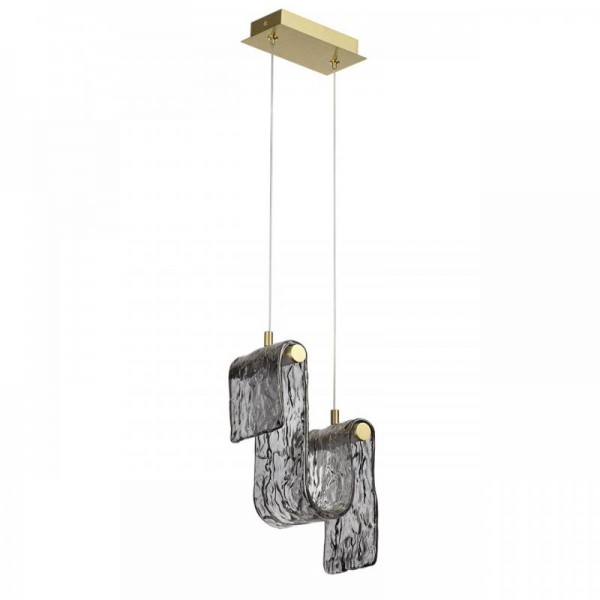 5106/11L L-VISION  ODL26 золотой брашинг/дымчатый металл/стекло Подвес LED x 11W 4000K FLOW