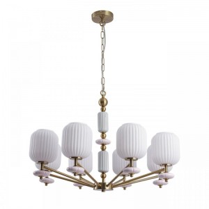 8334/8 MODERNI бронза/белый, металл/керамика/стекло Люстра E27 8*40W 220V ALEGRA