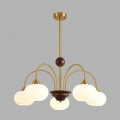 8323/5C MODERNI LN латунь/белый, металл/стекло/дерево Люстра потолочная E27 5*60W 220V LARINA