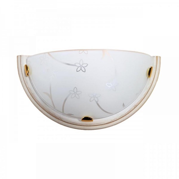 0107 GL-WOOD SN Бра стекло/белое/кремовый E27 1*100Вт 360х180 LUARO WOOD