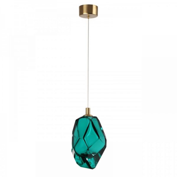 7110/4LA L-VISION ODL25 Подвесной светильник зеленый/бирюз. стекло/металл IP20 LED 4W 300Лм 3000K 200° 220V GEMME