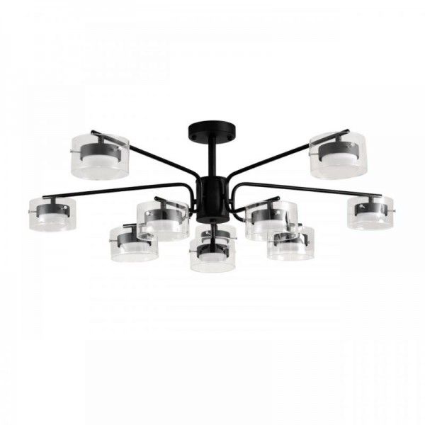 8349/10C COMFI черный/прозрачный, металл/стекло Светильник потолочный LED GX53 10*7W 220V NATALINA