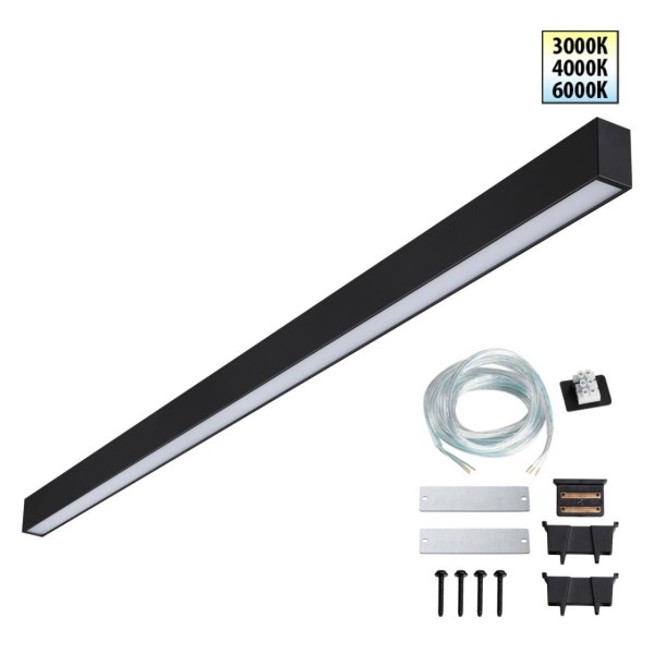 359605 OVER NT25 000 черный Светильник линейный светодиод. с переключ. цв. температуры IP20 LED 40W 220-240V 3000К\4000К\6000К FATTO