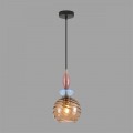 8300/1A MODERNI бронза/амбер/голубой/розовый, металл/стекло Подвес E27 1*40W 220V WALMA