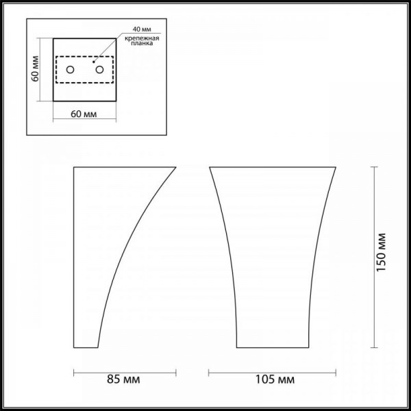 Настенный светильник Odeon Light Hightech Gips 3882/1W