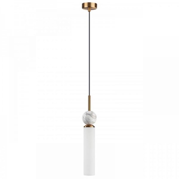 4359/1 MIDCENT ODL25 Подвесной светильник под латунь/металл/стекло/белый мрамор IP20 1*E14 40W 220V LOLLA