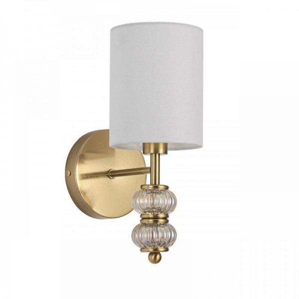 8337/1W MODERNI бронза/белый, металл/стекло/текстиль Бра E14 40W 220V ILMIRA