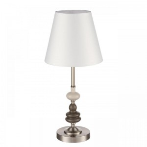 8283/1T CLASSI никель/белый, металл/керамика/текстиль Настольная лампа Е14 1*40W 220V KENTUKI