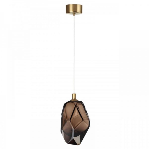 7112/4LA L-VISION ODL25 Подвесной светильник  коричневый/коньячн. стекло/металл IP20 LED 4W 300Лм 3000K 200° 220V GEMME