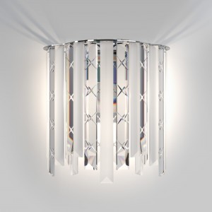 Настенный светодиодный светильник с хрусталем 101011 хром