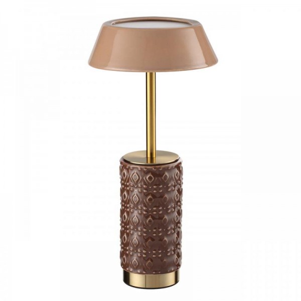 5453/8TLA L-VISION ODL_EX26 светлая бронза/бежевый/кофейный/металл/керамика Настольная лампа беспроводная LED*8W 3000K LULU