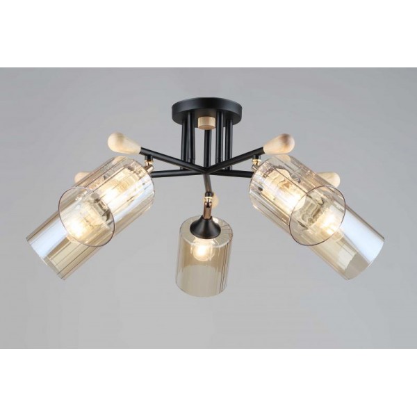 5068/5 BK+WOOD (2) Люстра (RL)