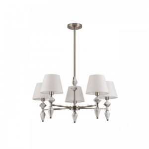 8274/5 CLASSI никель/белый/серый, металл/керамика/ткань Люстра Е14 5*40W 220V VERMONT