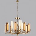 5467/60L MODERN ODL_EX26 белый/коричневый/античная бронза/металл/стекло/декор металл Люстра LED x 60W (5W*12) 3000K LION