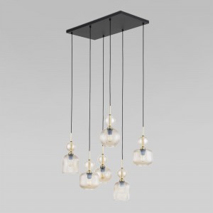 Подвесной светильник с плафоном из фактурного стекла 11044 Sophia Cognac