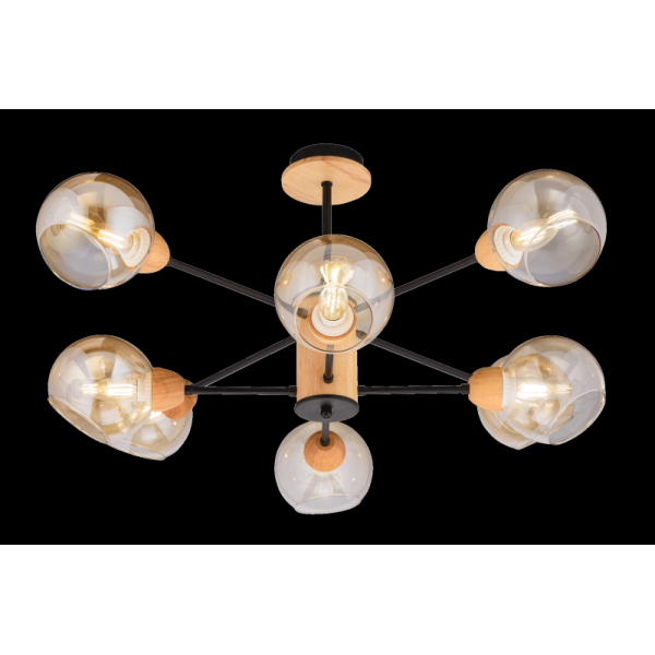 4642/8 BK+WOOD (1) Люстра (RL)