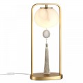 5432/1T MODERN ODL_EX26 золотой(под латунь)/стекло/кисточка/агат Настольная лампа E14 1*40W FIOLENT