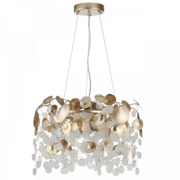 5104/6 CLASSIC ODL26 золотистый/прозрачный металл/стекло Люстра E14 6*40W 220В IP20 COINS