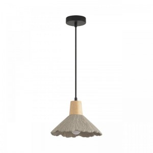 8351/1A SUSPENTIONI черный/серый/бежевый, металл/дерево/цемент Подвес E27 60W 220V EOLIANA