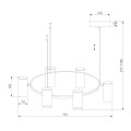 Подвесная светодиодная люстра Eurosvet Spacer 90103/6 матовый серый/золото