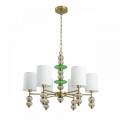 8337/6 MODERNI бронза/белый/зеленый, металл/стекло/текстиль Люстра E14 6*40W 220V ILMIRA