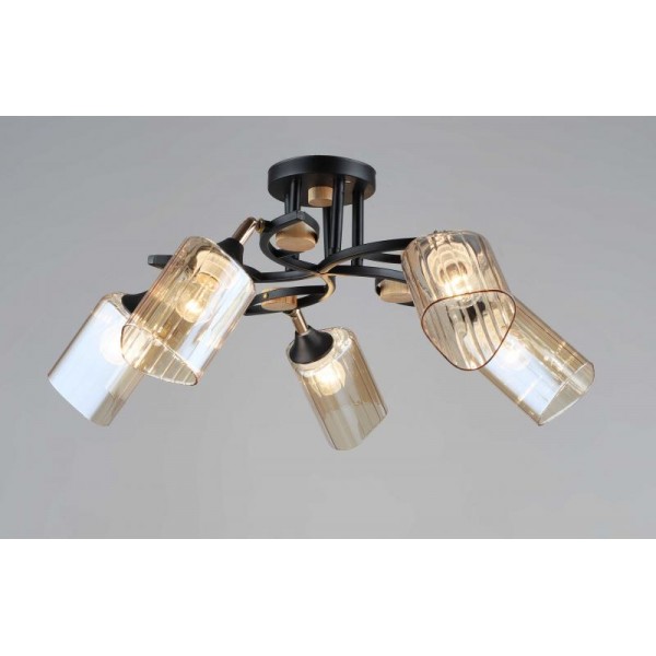 5076/5 BK+WOOD (2) Люстра (RL)