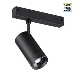 359961 PORT NT25 224 черный Трековый светильник с переключ. цв. темпер. IP20 LED 15W 3000К\4000К\6000К 90-240V VECTOR