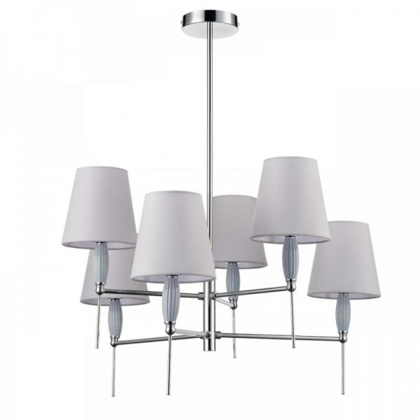 8279/6 CLASSI хром/серый, металл/керамика/текстиль Люстра Е14 6*40W 220V KARMEN