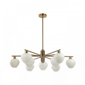 8278/9 MODERNI латунь/белый, металл/стекло Люстра Е14 9*40W 220V CARMELA