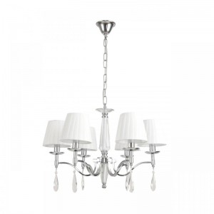 8316/6 CLASSI LN26 хром/белый, металл/хрусталь/текстиль Люстра E14 6*40W 220V MAGDA