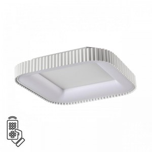7767/56L AVRA LED SN 039 Светильник металл/белый LED 56Вт+14Вт 3000-6000K 500х500 IP43 пульт ДУ+подсветка SHARMEL