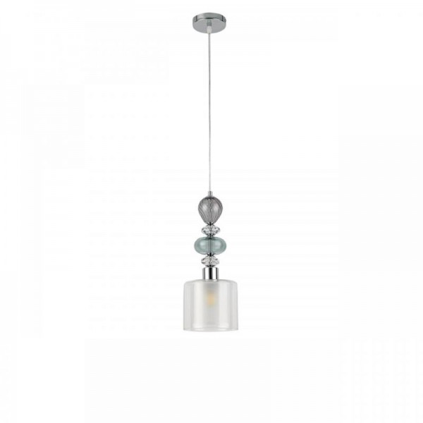 8292/1A MODERNI хром/белый/прозрачный, металл/стекло/хрусталь Подвес E27 1*60W 220V GANNA