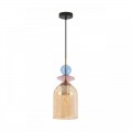 8298/1A MODERNI бронза/амбер/розовый/голубой, металл/стекло Подвес E27 1*40W 220V IRIME