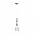 8268/1A NEOCLASSI хром/белый/прозрачный,  металл/керамика/стекло Подвес Е14 1*40W 220V EMILY