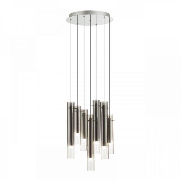 5061/32LA PENDANT ODL24 455 серебристый/дымчатый/металл/стекло Люстра каскадная LED 7*4W 3000K SHINY
