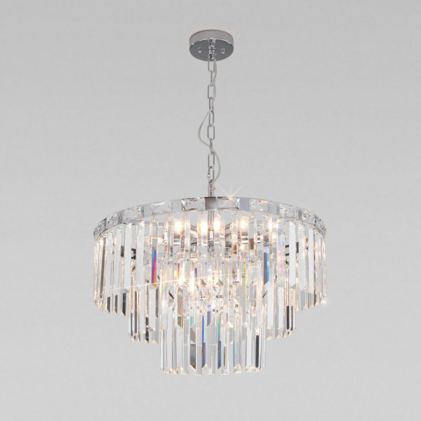 Подвесная люстра с хрусталем 10130/8 хром
