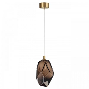 7112/4LA L-VISION ODL25 Подвесной светильник  коричневый/коньячн. стекло/металл IP20 LED 4W 300Лм 3000K 200° 220V GEMME