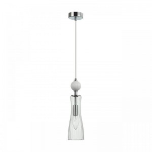 8268/1A NEOCLASSI хром/белый/прозрачный,  металл/керамика/стекло Подвес Е14 1*40W 220V EMILY