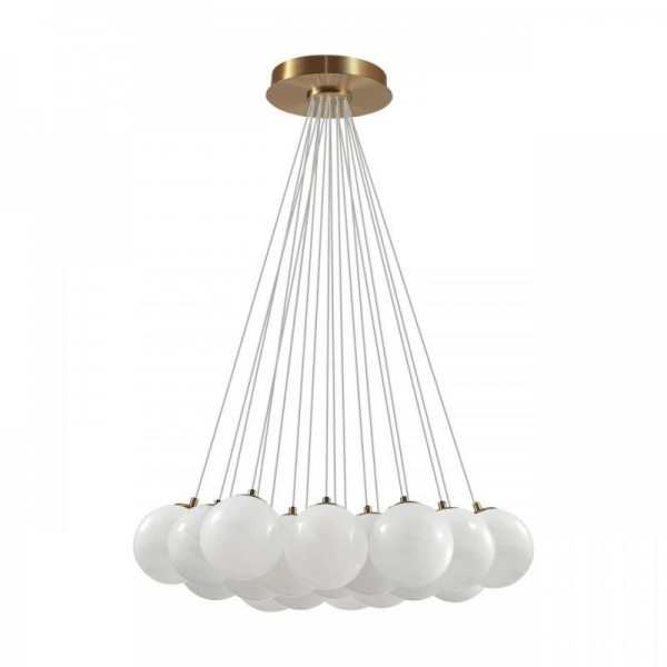 7109/19 MIDCENT ODL26 Подвесной светильник металл/стекло/бронза/белый E14 19*5W  220-240V MAGIA