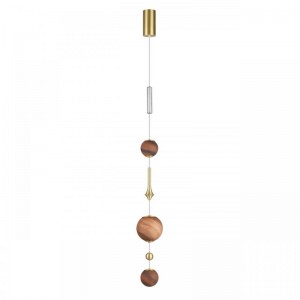 5457/5L MODERN ODL_EX26 светлая сатин.латунь/белый/бежевый/коричневый/металл/стекло Подвес LED x 5W 2500K CALLISTO