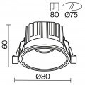 Встраиваемый светодиодный светильник Maytoni Round DL058-12W3K-BS