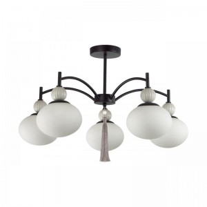 8273/5C NEOCLASSI черный, серый/белый металл, керамика/стекло Люстра потолочная Е14 5*40W 220V GLORIYA