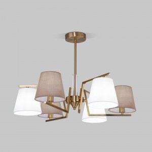 Потолочная люстра с тканевыми абажурами Smart 60149/6 латунь Smart