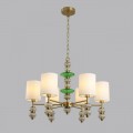 8337/6 MODERNI бронза/белый/зеленый, металл/стекло/текстиль Люстра E14 6*40W 220V ILMIRA